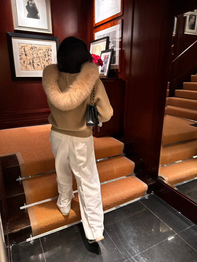 Cardigan mit Fuchs Fellbesatz